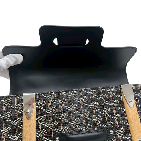 【美品】 GOYARD ゴヤール SAIGON GM サイゴンGM ハンドバッグ ブラック キャンバス & クラムシーカウハイド 中古 USED バッグ