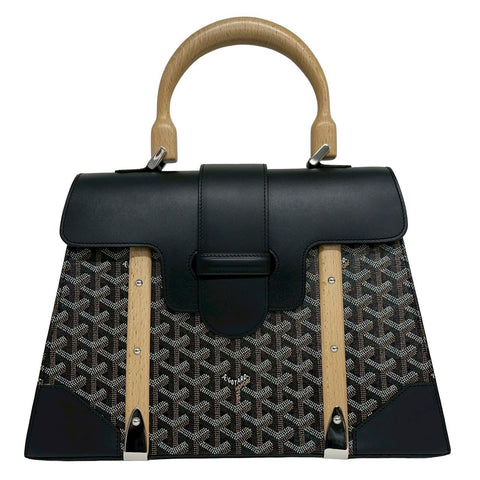 【美品】 GOYARD ゴヤール SAIGON GM サイゴンGM ハンドバッグ ブラック キャンバス & クラムシーカウハイド 中古 USED バッグ