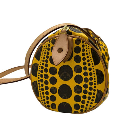 【美品】 LOUIS VUITTON ルイ・ヴィトン PAPILLON×草間 弥生 パピヨン30 パンプキンドット ハンドバッグ MB3152(2012年) イエロー PVC×レザー 中古 USED バッグ