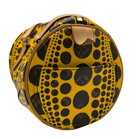 【美品】 LOUIS VUITTON ルイ・ヴィトン PAPILLON×草間 弥生 パピヨン30 パンプキンドット ハンドバッグ MB3152(2012年) イエロー PVC×レザー 中古 USED バッグ