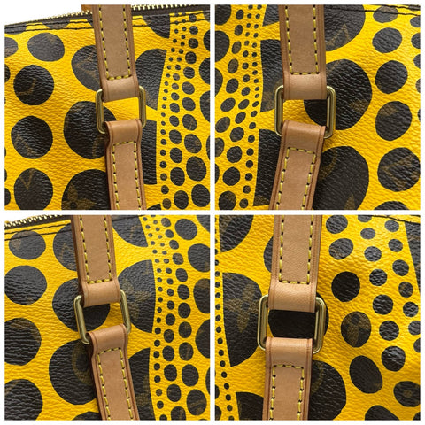 【美品】 LOUIS VUITTON ルイ・ヴィトン PAPILLON×草間 弥生 パピヨン30 パンプキンドット ハンドバッグ MB3152(2012年) イエロー PVC×レザー 中古 USED バッグ