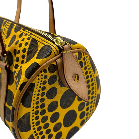 【美品】 LOUIS VUITTON ルイ・ヴィトン PAPILLON×草間 弥生 パピヨン30 パンプキンドット ハンドバッグ MB3152(2012年) イエロー PVC×レザー 中古 USED バッグ