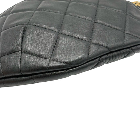 【中古】CHANEL シャネル Belt 2way Bag ウエストバッグ ボディバッグ ランダム番(2021年~) ブラック ラムスキン 中古 USED バッグ