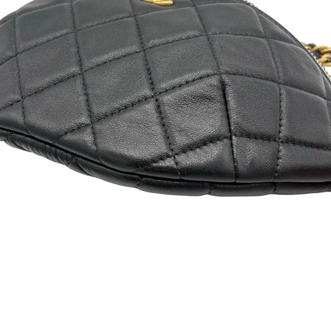 【中古】CHANEL シャネル Belt 2way Bag ウエストバッグ ボディバッグ ランダム番(2021年~) ブラック ラムスキン 中古 USED バッグ