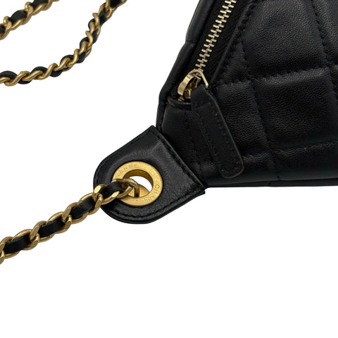 【中古】CHANEL シャネル Belt 2way Bag ウエストバッグ ボディバッグ ランダム番(2021年~) ブラック ラムスキン 中古 USED バッグ