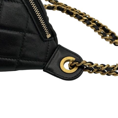 【中古】CHANEL シャネル Belt 2way Bag ウエストバッグ ボディバッグ ランダム番(2021年~) ブラック ラムスキン 中古 USED バッグ