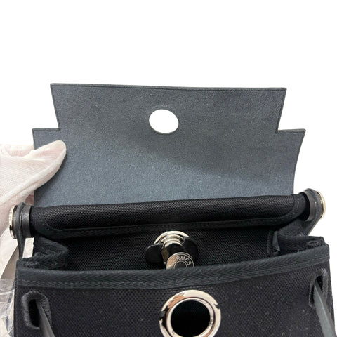 【新品未使用】 Hermes エルメス HERBAG ZIP 20 エールバッグジップ 20 ミニ ショルダーバッグ W刻 (2024年) ブラック キャンバスxレザー 新品未使用 NEW バッグ