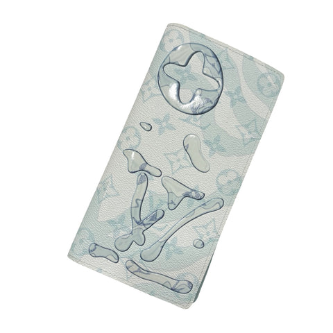 【中古】 LOUIS VUITTON ルイ・ヴィトン LONG WALLET モノグラム・アクアガーデン ポルトフォイユブラザ 長財布 小物 ホワイト ブルー キャバス 中古 WHITE AND BLUE CANVAS LEATHER