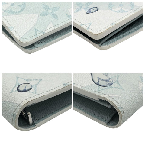【中古】 LOUIS VUITTON ルイ・ヴィトン LONG WALLET モノグラム・アクアガーデン ポルトフォイユブラザ 長財布 小物 ホワイト ブルー キャバス 中古 WHITE AND BLUE CANVAS LEATHER