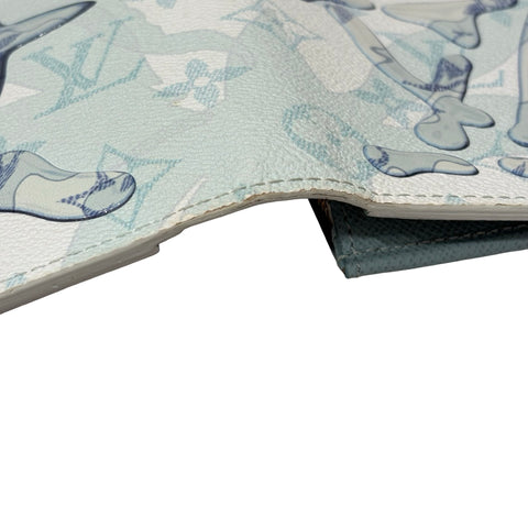 【中古】 LOUIS VUITTON ルイ・ヴィトン LONG WALLET モノグラム・アクアガーデン ポルトフォイユブラザ 長財布 小物 ホワイト ブルー キャバス 中古 WHITE AND BLUE CANVAS LEATHER