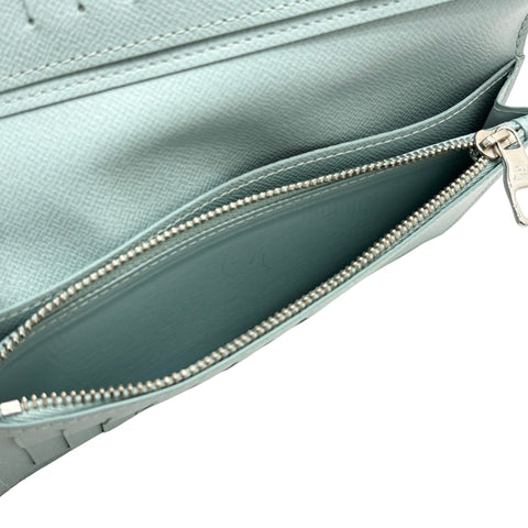 【中古】 LOUIS VUITTON ルイ・ヴィトン LONG WALLET モノグラム・アクアガーデン ポルトフォイユブラザ 長財布 小物 ホワイト ブルー キャバス 中古 WHITE AND BLUE CANVAS LEATHER