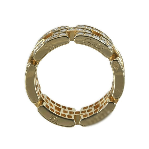 【中古】CARTIER カルティエ K18YG DIAMOND MAILLON PANTHERE マイヨンパンテール 3ロウダイヤ リング 指輪 9.1g #52
