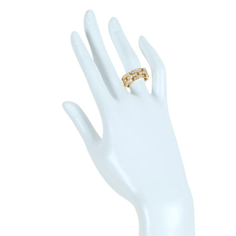 【中古】CARTIER カルティエ K18YG DIAMOND MAILLON PANTHERE マイヨンパンテール 3ロウダイヤ リング 指輪 9.1g #52