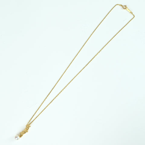 【中古】MIKIMOTOミキモト K18YG Akoya Pearlアコヤパールネックレス 5.7mm 38cm 3.2g one price