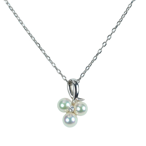 【中古】MIKIMOTO ミキモト K18WG AKOYA PEARLアコヤパールペンダントネックレス 4.7mm - 5.0mm 3.4g 40cm one price