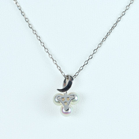 【中古】MIKIMOTO ミキモト K18WG AKOYA PEARLアコヤパールペンダントネックレス 4.7mm - 5.0mm 3.4g 40cm one price
