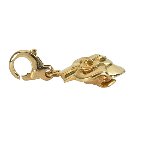 【中古】CHANEL K18YG カメリア チャーム ペンダントトップ 4.1g