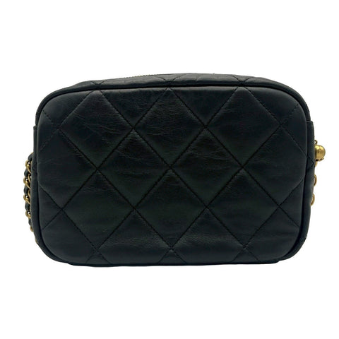 【中古】 CHANEL シャネル MATELASSE SHOULDERBAG カメラバッグ ショルダーバッグ ランダム番(2021年~) ブラック ラムスキン 中古 USED バッグ