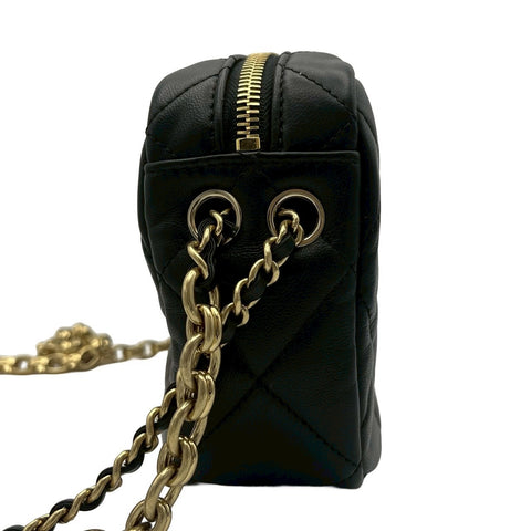【中古】 CHANEL シャネル MATELASSE SHOULDERBAG カメラバッグ ショルダーバッグ ランダム番(2021年~) ブラック ラムスキン 中古 USED バッグ