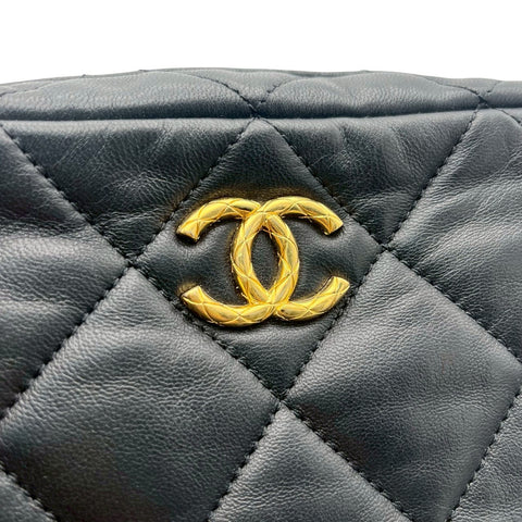 【中古】 CHANEL シャネル MATELASSE SHOULDERBAG カメラバッグ ショルダーバッグ ランダム番(2021年~) ブラック ラムスキン 中古 USED バッグ