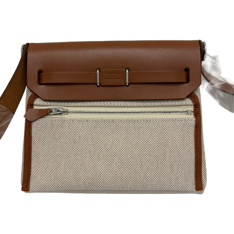 【新品未使用】 Hermes エルメス HERBAG ZIP 20 エールバッグジップ 20 ミニ ショルダーバッグ W刻 (2024年) ゴールド キャンバスxレザー 新品未使用 NEW バッグ