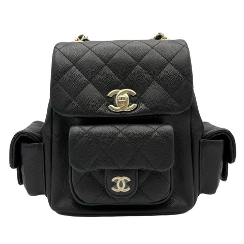 【未使用】 CHANEL シャネル SMALLBACKPACK マトラッセ スモールバックパック バックパック プレート(2021年~) ブラック キャビアスキン 未使用 NEW バッグ