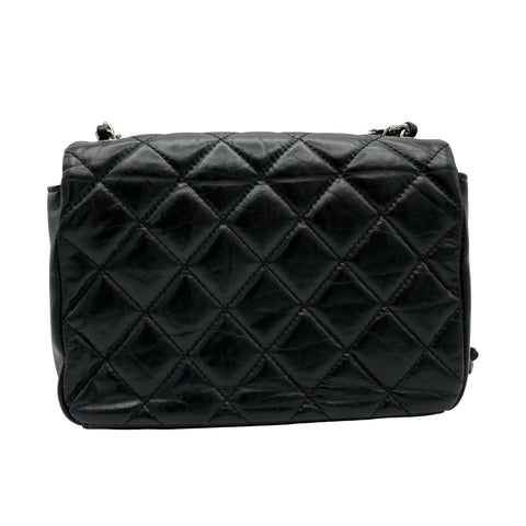 【中古】 CHANEL シャネル SMALLFLAPBAG スモールフラップバッグ ショルダーバッグ 28番台(2019年) ブラック カーフスキン 中古 USED バッグ