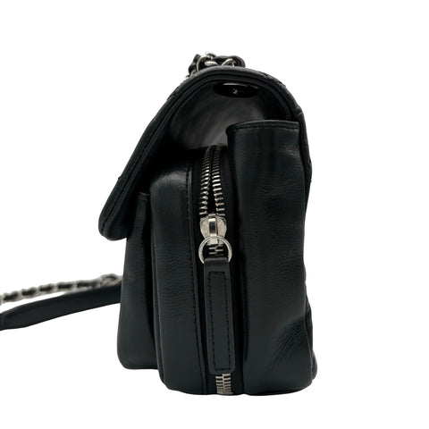 【中古】 CHANEL シャネル SMALLFLAPBAG スモールフラップバッグ ショルダーバッグ 28番台(2019年) ブラック カーフスキン 中古 USED バッグ