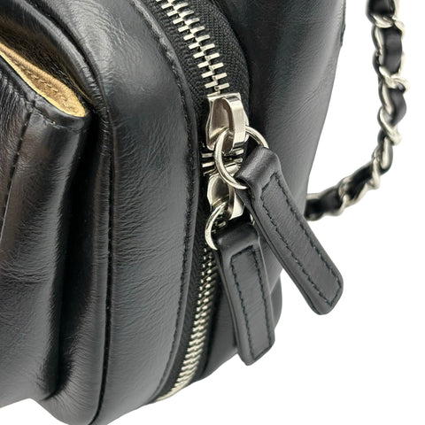 【中古】 CHANEL シャネル SMALLFLAPBAG スモールフラップバッグ ショルダーバッグ 28番台(2019年) ブラック カーフスキン 中古 USED バッグ