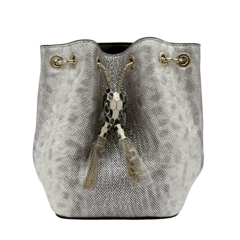 【未使用】 BVLGARI ブルガリ MINISHOULDERBAG ミニショルダーバッグ ショルダーバッグ ICチップ シルバー レザー 未使用  バッグ