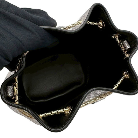 【未使用】 BVLGARI ブルガリ MINISHOULDERBAG ミニショルダーバッグ ショルダーバッグ ICチップ シルバー レザー 未使用  バッグ