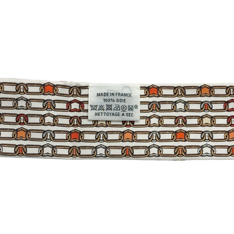 【新品未使用】Hermes エルメス ツイリー<カレイドスコープ・エフェクト> 小物 オレンジ/白/ヴァーミリオン 100%シルク 新品 100%SILK