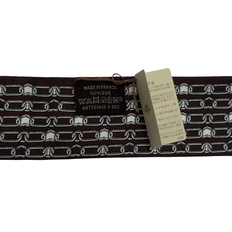 【新品未使用】 Hermes エルメス ツイリー《カレイドスコープ・エフェクト》 小物 ホワイト/アントラシト/マロン 100%シルク 新品未使用 100%SILK