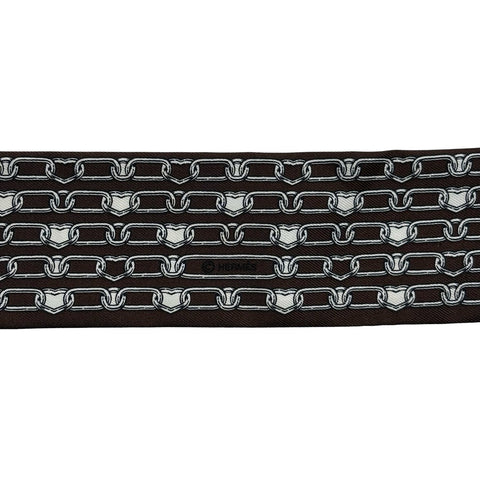 【新品未使用】 Hermes エルメス ツイリー《カレイドスコープ・エフェクト》 小物 ホワイト/アントラシト/マロン 100%シルク 新品未使用 100%SILK