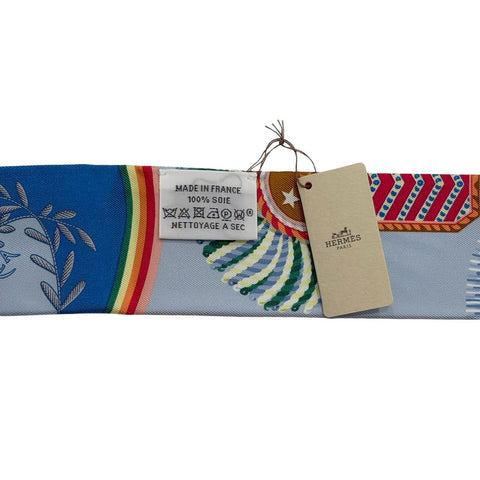 【新品未使用】 Hermes エルメス ツイリー《式典肩章》 小物 ブルーシエル/ルージュ/ジョーヌ 100%シルク 新品未使用 100%SILK