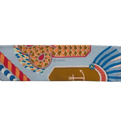 【新品未使用】 Hermes エルメス ツイリー《式典肩章》 小物 ブルーシエル/ルージュ/ジョーヌ 100%シルク 新品未使用 100%SILK