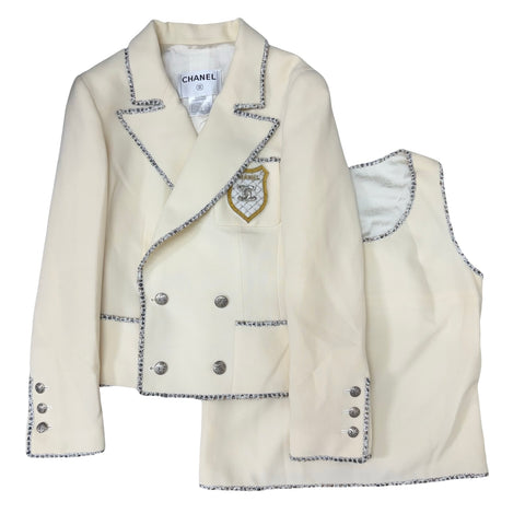 【美品】 CHANEL シャネル JACKET エンブレムジャケット トップス付き 38 USED 中古 2005年 CLOTHES 洋服