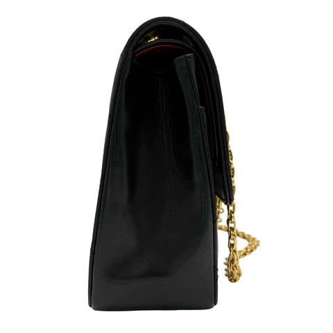 【中古】 CHANEL シャネル MATELASSE SHOULDERBAG マトラッセチェーンショルダーバッグ ショルダーバッグ 0番台(1988-1992年) ブラック ラムスキン ヴィンテージ 中古 USED バッグ