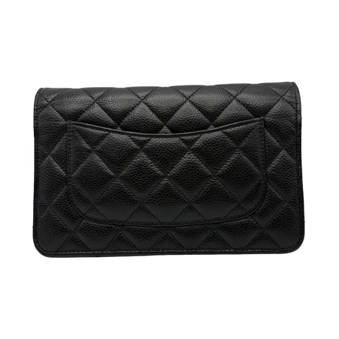 【中古】 CHANEL シャネル CHAINWALLET チェーンウォレット チェーンウォレット ランダム番(2021年~) ブラック キャビアスキン 中古 USED バッグ