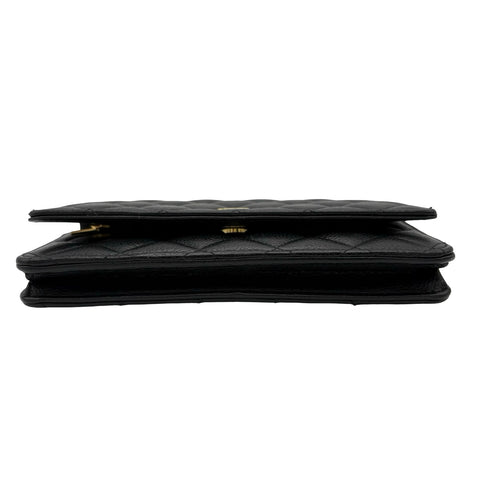 【中古】 CHANEL シャネル CHAINWALLET チェーンウォレット チェーンウォレット ランダム番(2021年~) ブラック キャビアスキン 中古 USED バッグ