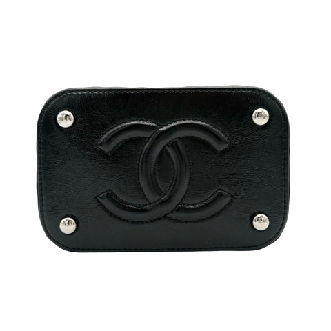 【美品】 CHANEL シャネル 2WAY VANITYBAG バニティバッグ ショルダーバッグ 29番台(2020年) ブラック×ベージュ ラタン×カーフスキン 中古 USED バッグ