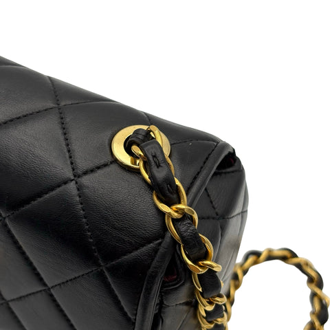 【中古】 CHANEL シャネル MATELASSE CHAINSHOULDERBAG チェーンショルダーバッグ ショルダーバッグ 2番台(1993-1994年) ブラック ラムスキン ヴィンテージ 中古 USED バッグ
