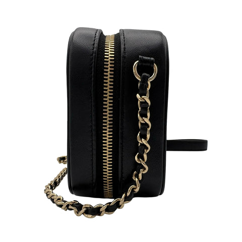 【中古】 CHANEL シャネル CHAINSHOULDERBAG チェーンショルダーバッグ ショルダーバッグ 27番台(2018‐2019年) ブラック ラムスキン 中古 USED バッグ