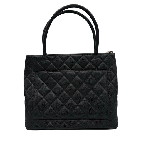 【中古】 CHANEL シャネル 復刻TOTEBAG 復刻トート トートバッグ 6番台(2000‐2001年) ブラック キャビアスキン ヴィンテージ 中古 USED バッグ