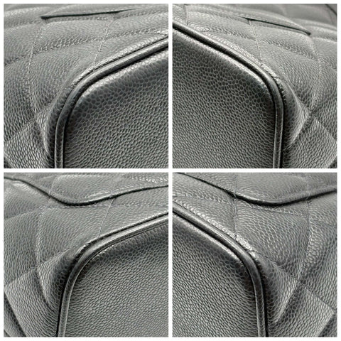 【中古】 CHANEL シャネル 復刻TOTEBAG 復刻トート トートバッグ 6番台(2000‐2001年) ブラック キャビアスキン ヴィンテージ 中古 USED バッグ