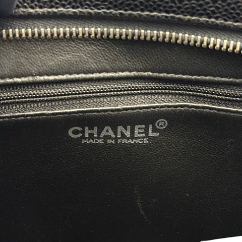 【中古】 CHANEL シャネル 復刻TOTEBAG 復刻トート トートバッグ 6番台(2000‐2001年) ブラック キャビアスキン ヴィンテージ 中古 USED バッグ