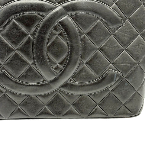 【中古】 CHANEL シャネル 復刻TOTEBAG 復刻トート トートバッグ 6番台(2000-2001年) ブラック ラムスキン ヴィンテージ 中古 USED バッグ