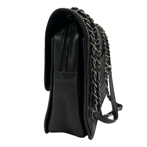 【中古】 CHANEL シャネル CCFLAPSHOULDERBAG CCフラップショルダーバッグ ショルダーバッグ 18番台(2013-2014年) ブラック ラムスキン 中古 USED バッグ