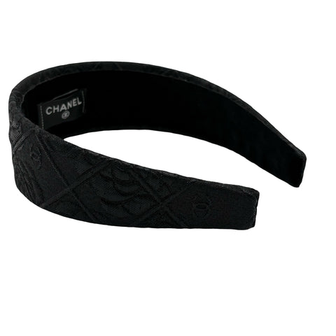 【美品】 CHANEL シャネル HEADBAND カチューシャ 小物 ブラック 中古 BLACK