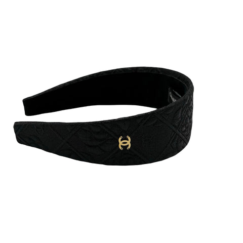 【美品】 CHANEL シャネル HEADBAND カチューシャ 小物 ブラック 中古 BLACK
